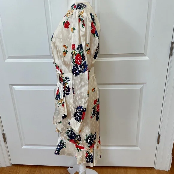 Tea Rose Ruffle Silk Belted Wrap Dress from TORY BURCH - Picture 9 of 16